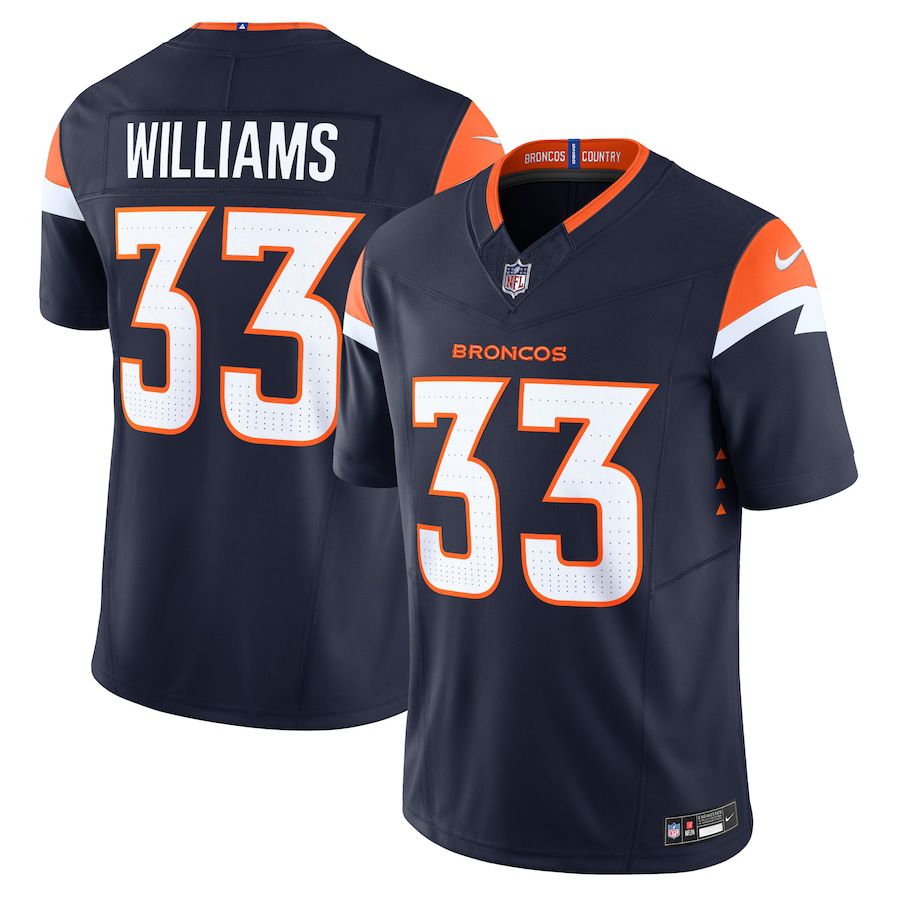 Men Denver Broncos #33 Javonte Williams Nike Navy Alternate Vapor F.U.S.E. Limited NFL Jersey->denver broncos->NFL Jersey